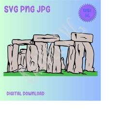 Stonehenge SVG PNG JPG Clipart Digital Cut File Download for Cricut Silhouette Sublimation Printable Art - Personal Use