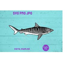 Tiger Shark SVG PNG JPG Clipart Digital Cut File Download for Cricut Silhouette Sublimation Printable Art - Personal Use