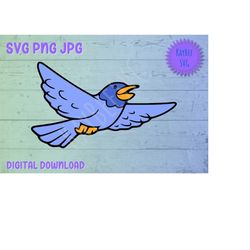 Bluebird Flying SVG PNG JPG Clipart Digital Cut File Download for Cricut Silhouette Sublimation Printable - Personal Use