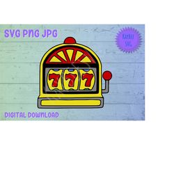 Slot Machine SVG PNG Clipart Digital Cut File Download for Cricut Silhouette Art - Personal Use Only