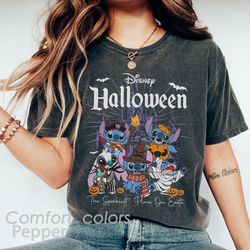 Disney Stitch Halloween Comfort Colors Shirt, Stitch Horror Halloween Shirt, Disney Halloween Shirt, Halloween Family Ma