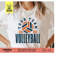 Volleyball Team Template, Svg Png Dxf Eps, Volleyball Team Name Shirt, Cricut Cut Files, Volleyball Mom, Volleyball Team