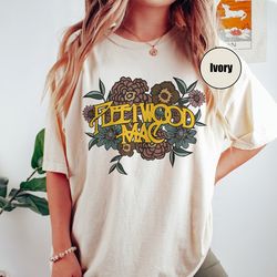 fleetwood mac comfort colors shirt, rock band tee, vintage music rock band shirt, retro flower shirt for women,