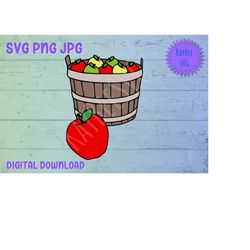 Bushel Of Apples SVG PNG JPG Clipart Digital Cut File Download for Cricut Silhouette Art - Personal Use Only