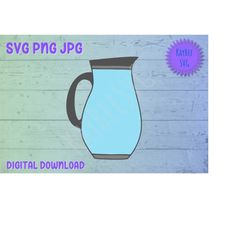 Water Pitcher SVG PNG JPG Clipart Digital Cut File Download for Cricut Silhouette Sublimation Printable Art - Personal U