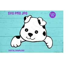 Dalmatian Puppy Peeking SVG PNG JPG Clipart Digital Cut File Download for Cricut Silhouette Sublimation - Personal Use O