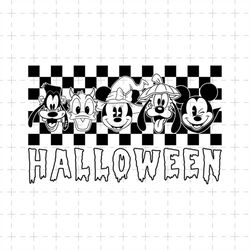 Mouse And Friends Svg, Halloween Checked Pattern, Halloween Masquerade, Spooky Vibes, Halloween Skeleton Svg, Trick Or T