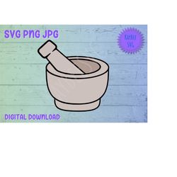Mortar and Pestle SVG PNG JPG Clipart Digital Cut File Download for Cricut Silhouette Sublimation Printable Art - Person