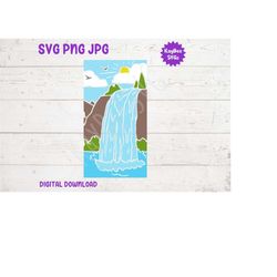 Waterfall SVG PNG JPG Clipart Digital Cut File Download for Cricut Silhouette Sublimation Printable Art - Personal Use O