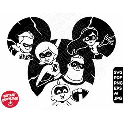 The incredibles SVG Disneyland png clipart , cut file silhouette