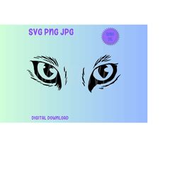 Cat Eyes SVG PNG JPG Clipart Digital Cut File Download for Cricut Silhouette Sublimation Printable Art - Personal Use On