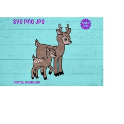 Cute Reindeer Family SVG PNG JPG Clipart Digital Cut File Download for Cricut Silhouette Sublimation Printable Art - Per