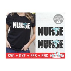 Nurse Cut File - Nurse svg - Distressed Nurse - svg -  dxf - eps - Cut File -Nurse Symbol - Silhouette - Cricut File - D