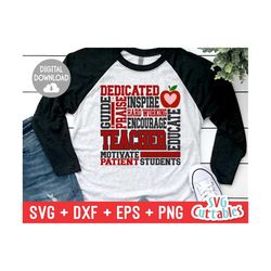 Teacher Subway Art svg - Teacher Cut File- Teacher Shirt Design - Word Art - svg - dxf - eps - png - Silhouette - Cricut