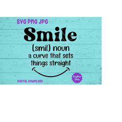 Smile Definition SVG PNG JPG Clipart Digital Cut File Download for Cricut Silhouette Sublimation Printable Art - Persona