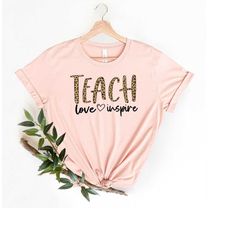 Teacher Shirt, Teach Love Inspire Leopard shirt, Teacher Leopard Shirt, Cute Teacher Shirts, Teacher Tee, Field Trip Shi