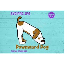 Downward Dog Yoga SVG PNG JPG Clipart Digital Cut File Download for Cricut Silhouette Sublimation Printable Art - Person