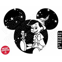 Pinocchio SVG ears png dxf clipart , cut file outline silhouette