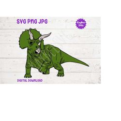 Triceratops Dinosaur SVG PNG JPG Clipart Digital Cut File Download for Cricut Silhouette Sublimation Printable Art - Per