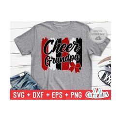 Cheer Grandpa svg - Cheer Cut File - Cheer Bow svg - dxf - eps - png - Cheerleader - Brush Strokes - Silhouette - Cricut