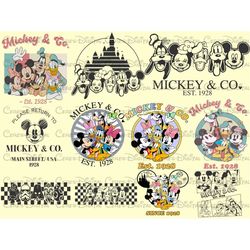 Mickey & Co Est. 1928 SVG Bundle, Vacation Svg Bundle, Mickey Ears Svg Bundle, Retro Mickey Svg Bundle, Castle Svg, High