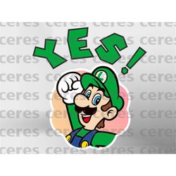 Super Mario Luigi ''Yes!'' Svg, Super Mario Luigi, Luigi Png, Super Mario Luigi Png, Clipart,Super Mario Family Png,Supe