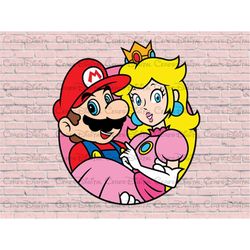 Princess Peach And Super Mario Couple PNG, Princess Peach Png, Super Mario Png, Couple Png, Png, Png File, Mario Png, Ma