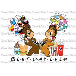 Chip and Dale Special Design, Best Day Ever Png, Mickey Ballon and Snacks Png, Chip And Dale High Quality Png File, Chip