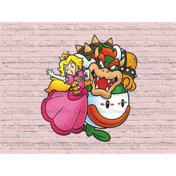Super Mario Bowser and Princess Peach Special Design Png File, Super Mario Bowser Png File, Super Mario Bowser High Qual