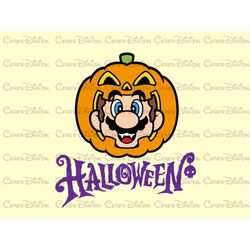 Mario Pumpkin Head Png, Super Mario Bros, Spooky Super Mario Png, Halloween Party Png, Mario, Super Mario Digital Downlo