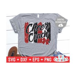 Cheer Coach svg - Cheer Coach Cut File - Cheer Bow svg - dxf - eps - png - Cheer - Brush Strokes - Silhouette - Cricut -