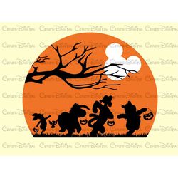 Spooky Sunset Png,Pooh Bear Png,Pooh Bear Halloween Png,Spooky Honey Bear Png,Honey Bear Halloween,Instant Download,Pooh