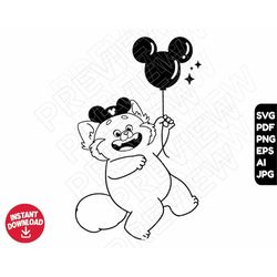 Turning Red SVG Mei Lee disneyland balloon , cut file outline silhouette