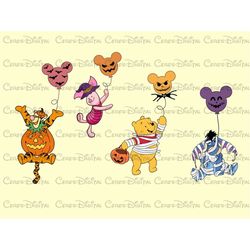 Spooky Ballons Png,Pooh Bear Png,Pooh Bear Halloween Png,Spooky Honey Bear Png,Honey Bear Halloween,Instant Download,Poo
