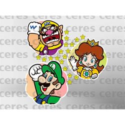 Super Mario Png, Super Mario Luigi Png, Super Mario Princess Daisy Png, Super Mario Wario Png, Super Mario All Character