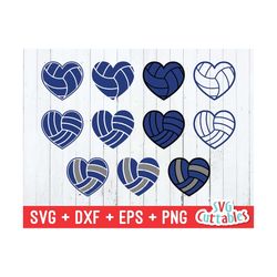 Volleyball SVG, EPS, DXF, Volleyball heart svg, volleyball outline svg, two color volleyball, Silhouette, Cricut cut fil