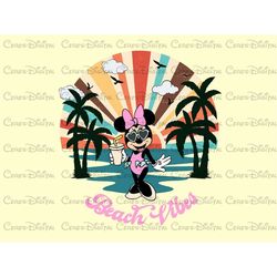 Minnie Beach Vibes Png, Minnie Retro Summer Vibes Png, Mickey Head and Ears Png, Mickey Retro, Retro Png, Y2k Png, Summe