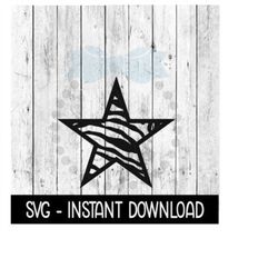 Zebra Stripes Star SVG, SVG Files, Zebra Star Tee Shirt SVG Instant Download, Cricut Cut Files, Silhouette Cut Files, Do
