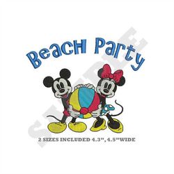 Mickey and Minnie Mouse Machine Embroidery Design