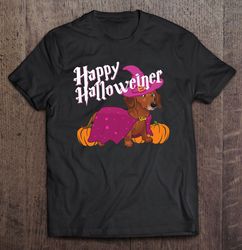 Happy Halloweenie Doxie Dachshund Dog Witch Hat Pumpkins Funny Halloween Lover Gift Classic