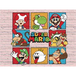 Retro Mario Collab PNG, Mario Bros Party, Mario Car Games Kids, Kart Friends PNG, Super Mario, Super Mario Birthday PNG