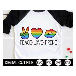 Gay Pride Svg, Peace Love Pride Svg, Pride Svg, Rainbow Svg, LGBTQ Svg, Lesbian pride Shirt, Png, Svg Files For Cricut,