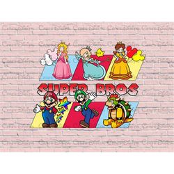 Mario PNG, Peach Png, Super Mario Bros PNG Instant Digital Download, Luigi png for shirt, cake topper, birthday, Diasy P