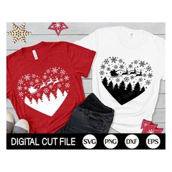Christmas Heart Sleigh rides SVG, Christmas Svg, Christmas Tree Png, Christmas Decor, Kids Christmas Shirt, Svg Files Fo