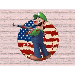 Luigi US Flag Png File, Luigi Png File, Luigi High Quality Png File, Luigi Head Special Design Png File, Best Day Ever,