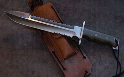 Custom Handmade D2 Steel Full Tang Hunting Bowie Knife With Leather Sheath