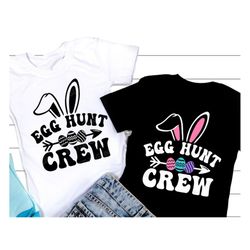 Egg hunting crew SVG, Retro Easter SVG, Groovy Easter Family Shirt Gift, Sublimation Png, Svg Files For Cricut