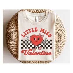Little Miss Valentine SVG, Valentine SVG, Retro Valentines Day Shirts, Valentine Girl Gift, Sublimation, Svg Files for C