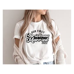 Our First Christmas Married 2022 SVG, Christmas Svg, Christmas Ornament, Just Married, Christmas Couples T-Shirt, Png, S