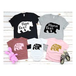mama bear shirt, papa bear shirt, baby bear shirt, bear, mommy and me outfit, baby announcement, family shirt, daddy and